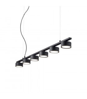 Suspension Minor Métal Noir 6 ampoules 10cm