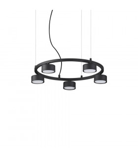 Ciondolo Minor Metallo Nero 5 lampadine 10cm