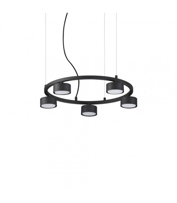Ciondolo Minor Metallo Nero 5 lampadine 10cm