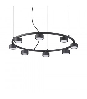 Suspension Minor Métal Noir 8 ampoules 10cm