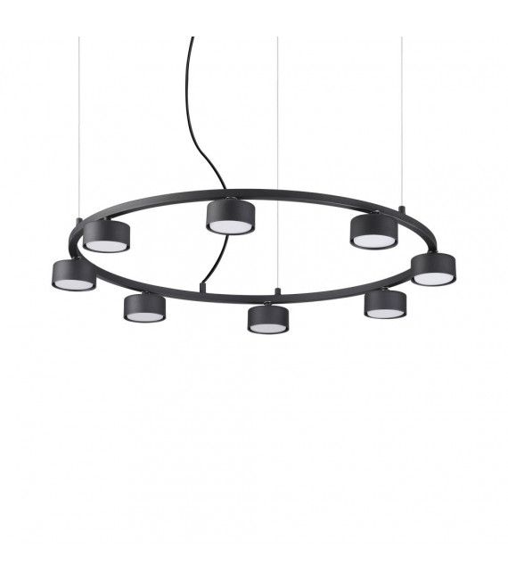 Minor Metal Negro Colgante 8 bombillas 10cm