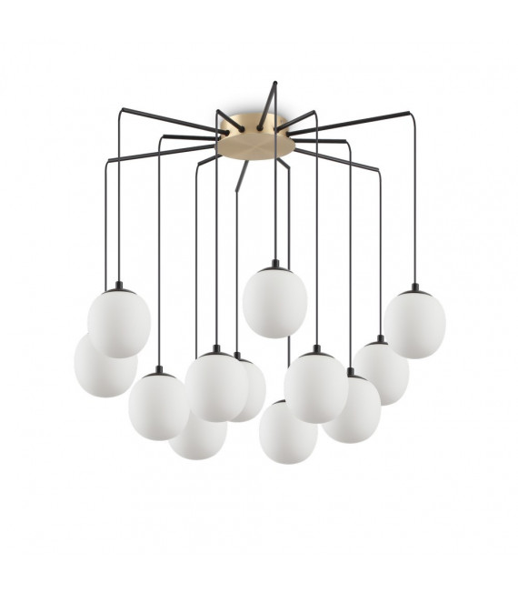 Lampada a sospensione Rhapsody Black Metal 12 lampadine 54cm