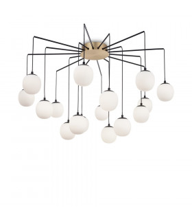 Rhapsody Lampada a sospensione in metallo nero 16 lampadine 54cm
