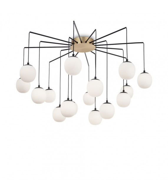 Rhapsody Lampada a sospensione in metallo nero 16 lampadine 54cm