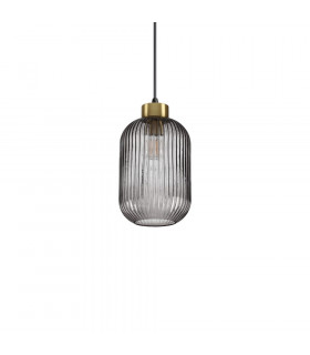 Colgante de diseño Mint-1 Cristal ahumado 1 bombilla 29,5cm
