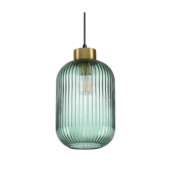 Design suspension Mint-3 Green glass 1 bulb 36cm