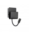 Wall lamp with reading light Probe Black Metal 2 bulbs 23.5cm