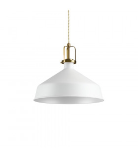 Eris-2 pendant lamp White metal 1 bulb 39cm