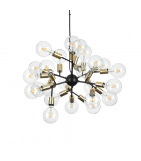 Lampada a sospensione Spark Black Metal 24 lampadine 42cm