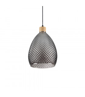 Pendelleuchte Bergen-1 Rauchglas 1 Glühbirne 38cm
