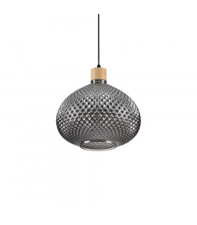 Bergen-3 Colgante Cristal Ahumado 1 bombilla 39cm