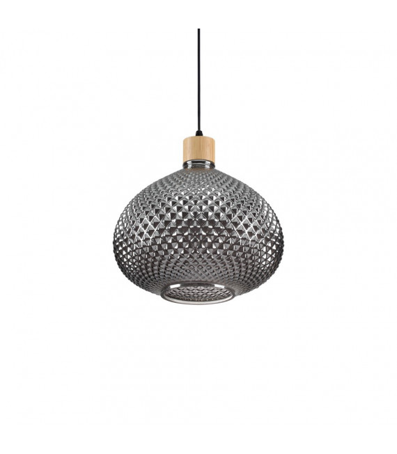 Bergen-3 Colgante Cristal Ahumado 1 bombilla 39cm