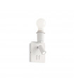 Lamp with lampshade Gea White metal 2 bulbs 19.5cm