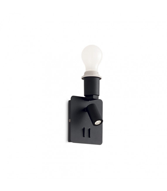 Lamp with lampshade Gea Black Metal 2 bulbs 19.5cm