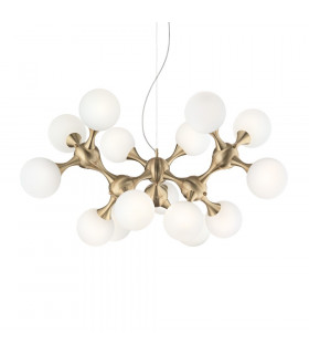Plafón Nodi Metal Latón satinado 15 bombillas 60cm