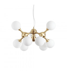 Plafón Nodi Metal Latón satinado 9 bombillas 60cm