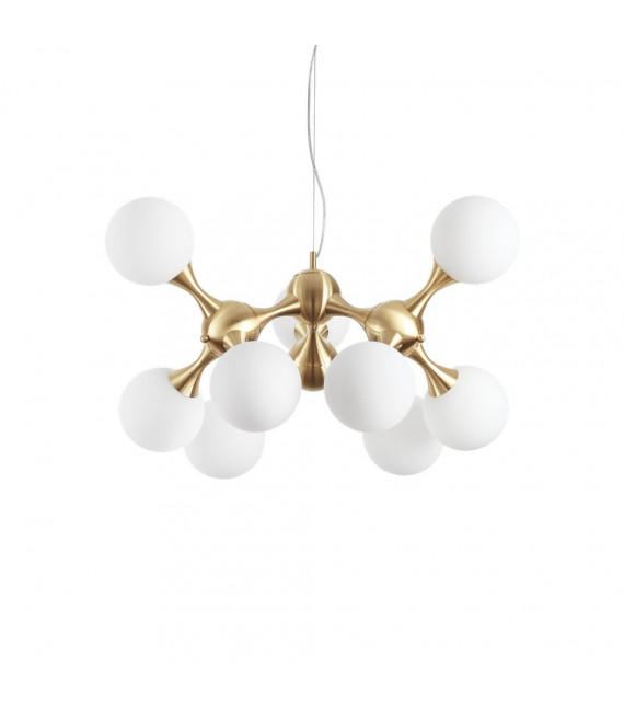 Plafón Nodi Metal Latón satinado 9 bombillas 60cm