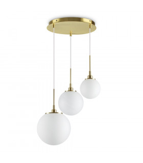 Suspension Grape Verre blanc 3 ampoules 42cm