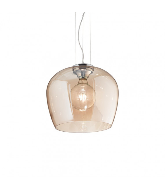 Blossom pendant light Amber glass 1 bulb 34cm