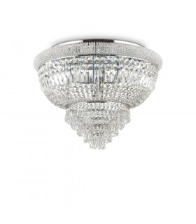 Plafonnier Design Dubai Métal Chrome 24 ampoules 52,5cm