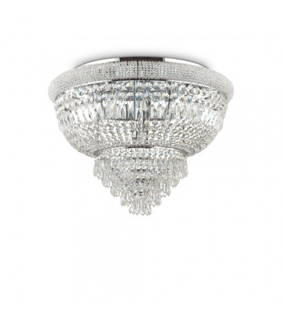 Plafón Diseño Dubai Metal Cromo 24 bombillas 52,5cm