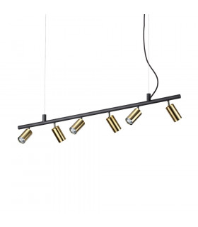 Lámpara colgante Dynamite Metal latón satinado 6 bombillas 16,5cm