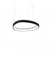 Integrated LED suspension Gemini 1 bulb Metal, plastic Black