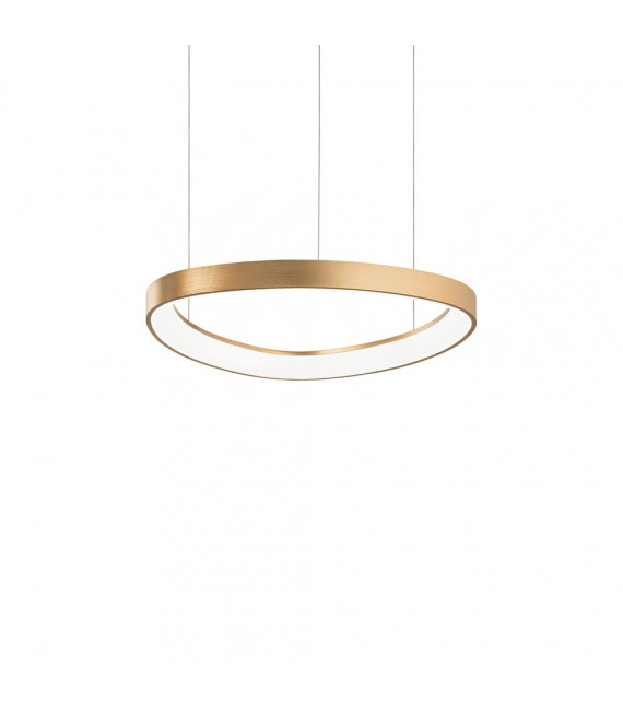 Suspensión LED integrada Gemini 1 bombilla Metal, plástico Latón