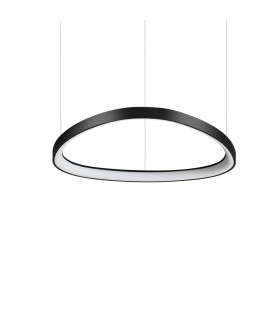 Integrated LED suspension Gemini 1 bulb Metal, plastic Black