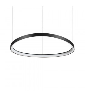 Integrated LED suspension Gemini 1 bulb Metal, plastic Black