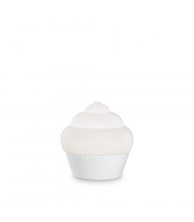 Lampada da tavolo Cupcake Resina bianca 1 lampadina 21cm