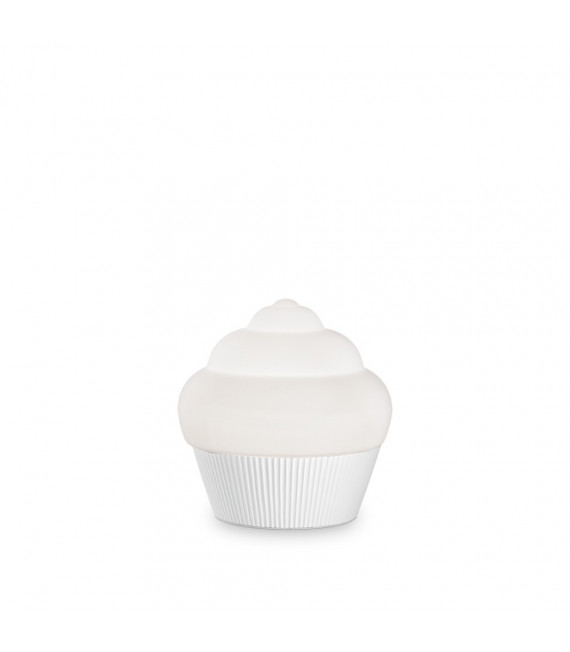 Cupcake table lamp White resin 1 bulb 21cm