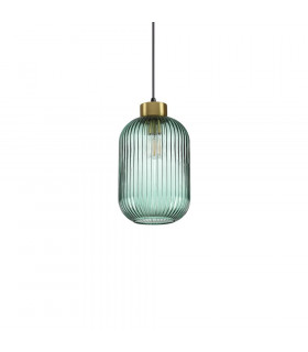 Sospensione di design Mint-1 Vetro verde 1 lampadina 29,5 cm
