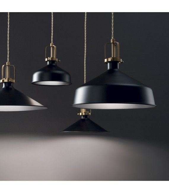 Eris-2 pendant lamp Black metal 1 bulb 39cm