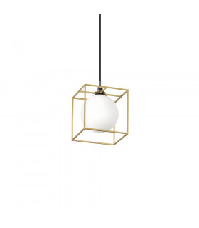 Suspension Lingotto 1 ampoule Verre,métal Laiton