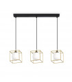 Lingotto pendant lamp 3 bulbs Glass, metal Brass