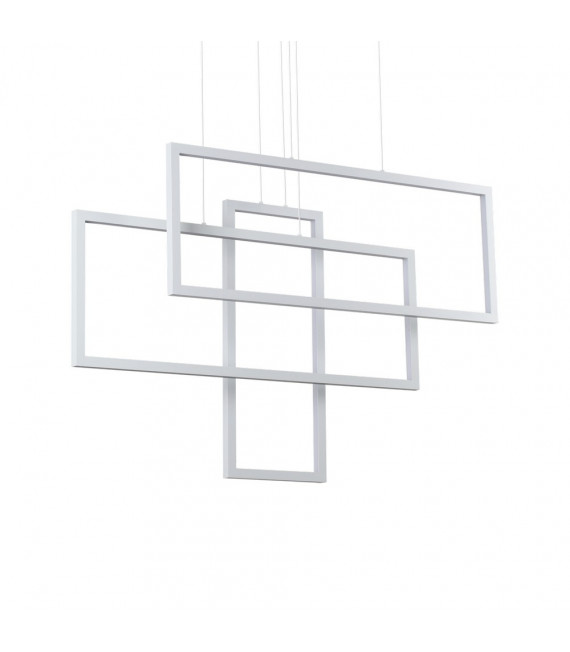 Marco LED integrado suspensión 1 bombilla Metal, aluminio blanco