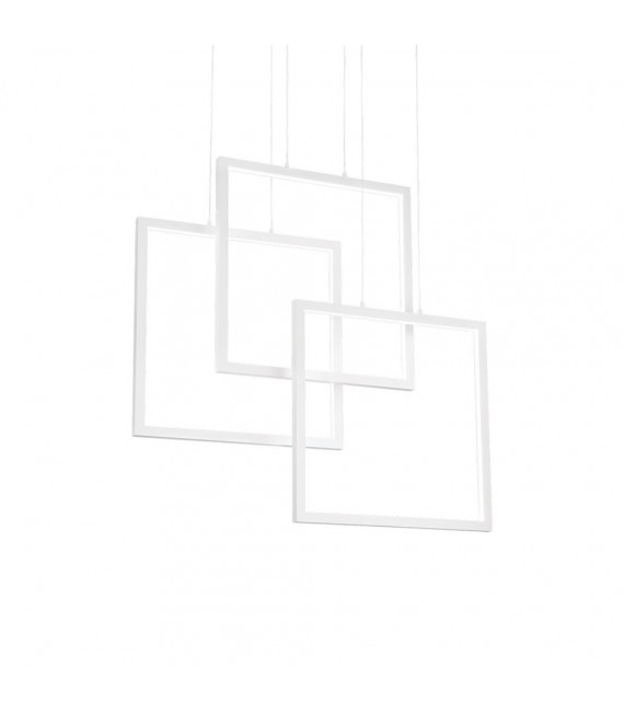 Marco LED integrado suspensión 1 bombilla Metal, aluminio blanco