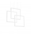 Frame integrated LED suspension 1 bulb Metal, white aluminum