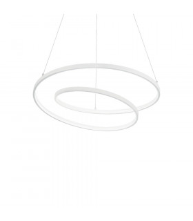 Suspensión LED integrada Oz 1 bombilla Metal, plástico blanco