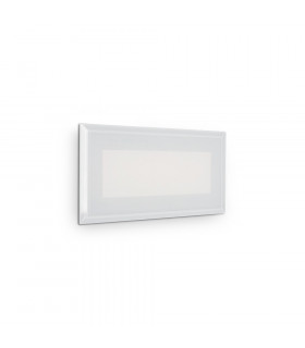 Aplique jardín empotrable Indio Cristal, metal, aluminio blanco 1 bombilla 8,5cm