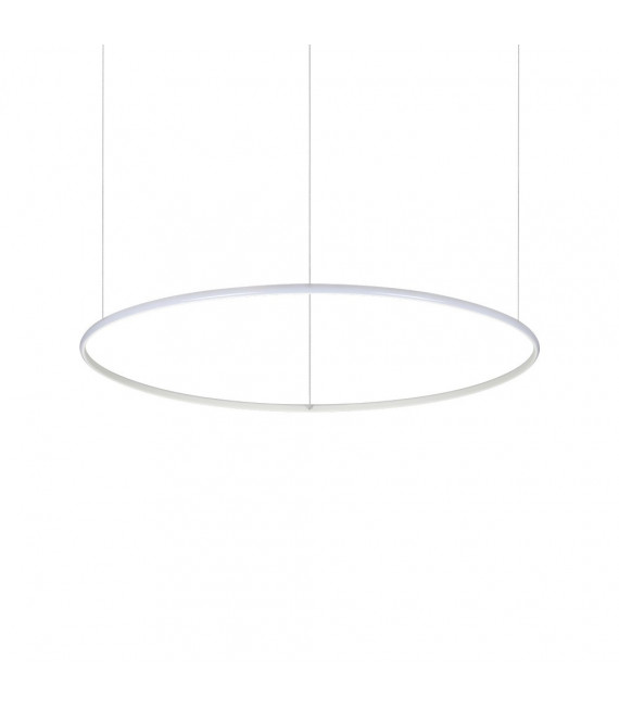 Integrated LED suspension Hulahoop 1 bulb Metal, aluminium, white plastic