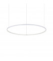 Integrated LED suspension Hulahoop 1 bulb Metal, aluminium, white plastic