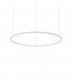 Integrated LED suspension Hulahoop 1 bulb Metal, aluminium, white plastic