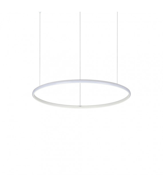 Integrated LED suspension Hulahoop 1 bulb Metal, aluminium, white plastic