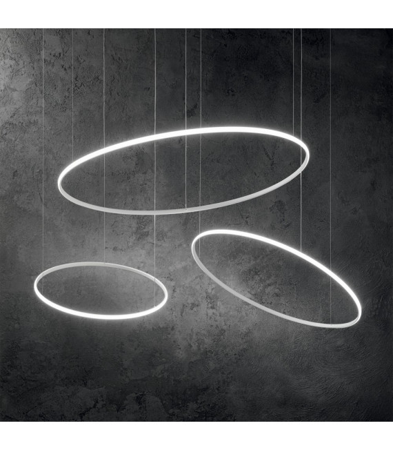 Suspension LED intégré Hulahoop Métal,aluminium,plastique blanc 1 ampoule cm