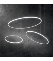 Integrated LED suspension Hulahoop 1 bulb Metal, aluminium, white plastic