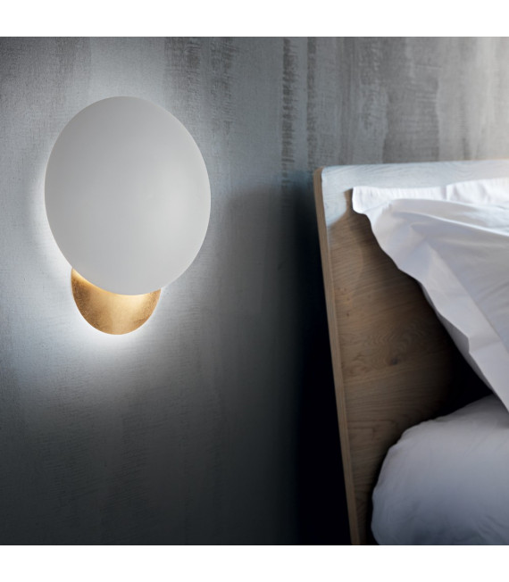 Eclissi Aplique 1 bombilla Metal Oro blanco