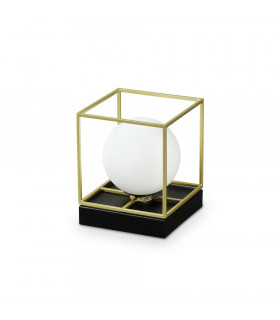 Lingotto Tischlampe Glas, Metall Messing 1 Glühbirne 15cm