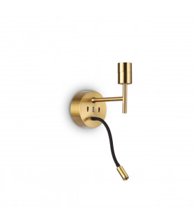 Lampada da parete con luce da lettura Set Metallo, alluminio Ottone 20,5 Cm